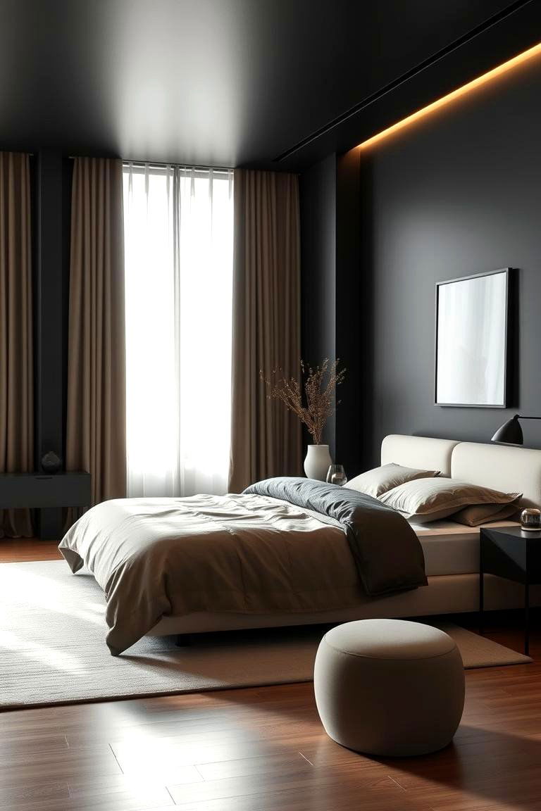 Modern Minimalist Elegance - 24 Black and Beige Bedroom Design Ideas