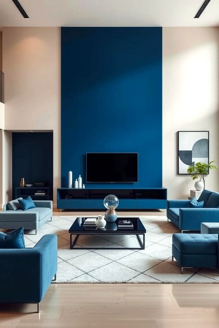 Modern Minimalist Elegance - 24 blue and beige living room ideas
