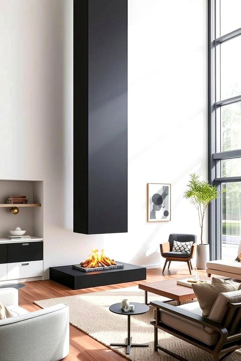 Modern Minimalist Elegance - 24 Floor to Ceiling Fireplace Ideas