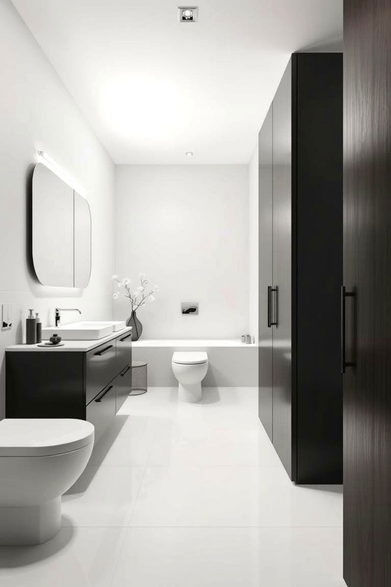 Modern Minimalist Elegance - 24 Hall Bathroom Ideas