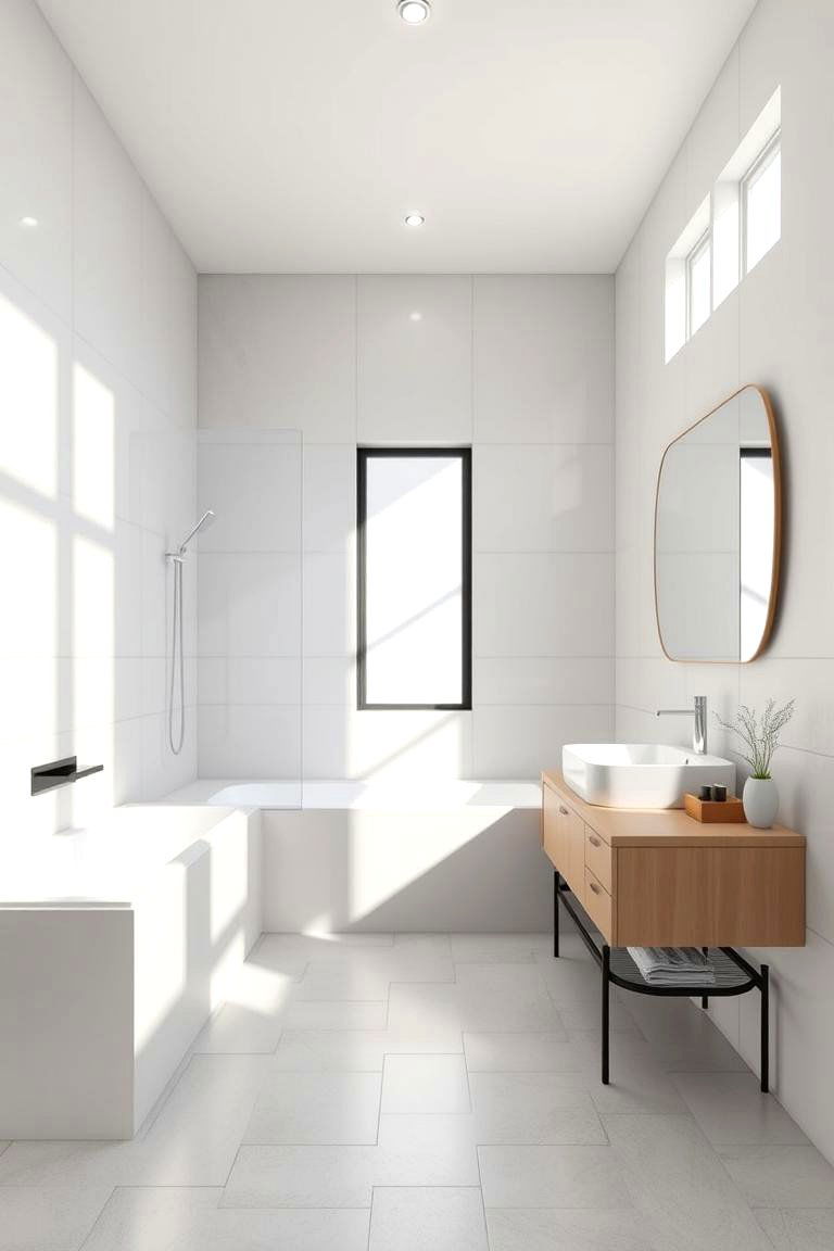 Modern Minimalist Elegance - 24 Bathrooms With Hexagon Tile Floors