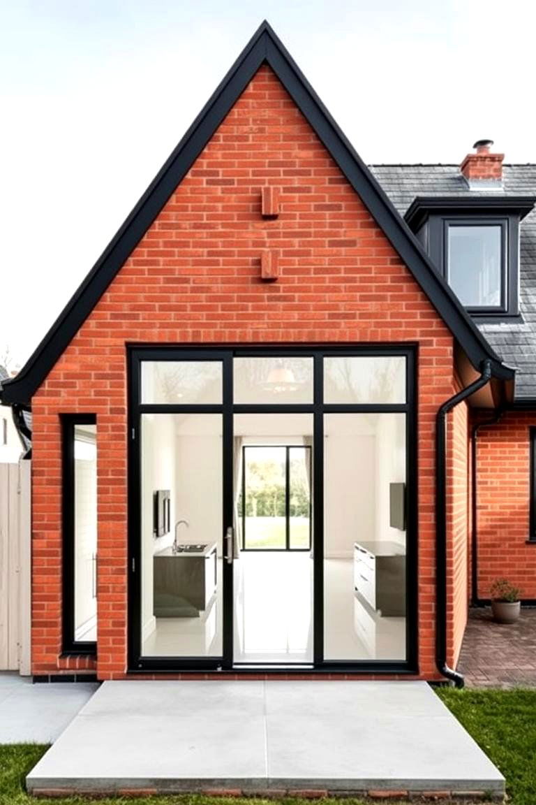 Modern Minimalist Expression - 24 Red Brick House with Black Trim Design Ideas