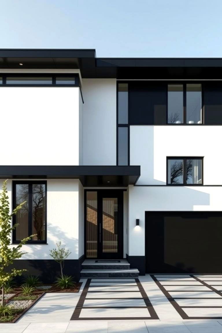 Modern Minimalist Facade - 24 Black and White House Exterior Ideas