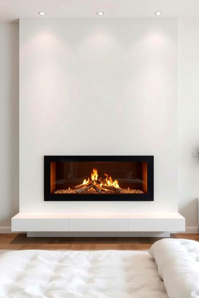 Modern Minimalist Fireplace Charm - 24 Bedroom Fireplace Ideas