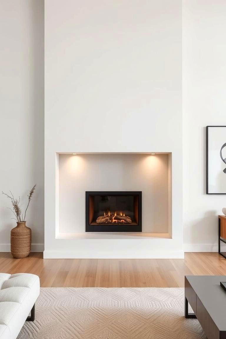 Modern Minimalist Fireplace Niche - 24 Fireplace Built-in Ideas
