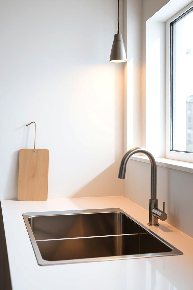 Modern Minimalist Fixtures - 24 Kitchen Sink Lighting Ideas