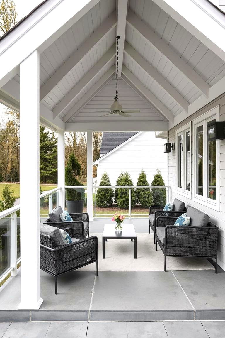 Modern Minimalist Gable Porch - 24 Open Gable Porch Ideas