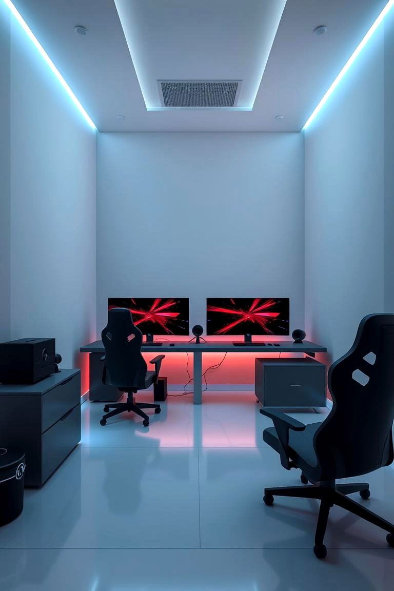 Modern Minimalist Gaming Setup - 24 Boys Gaming Bedroom Ideas