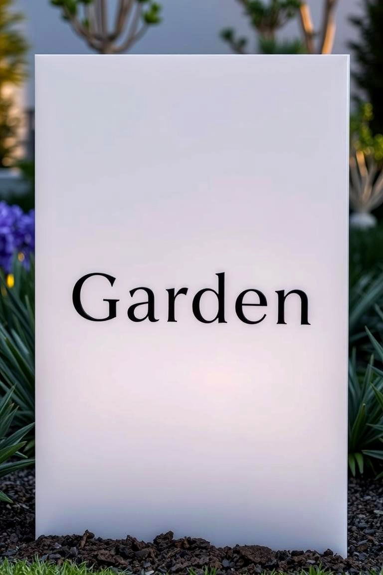 Modern Minimalist Garden Sign - 24 Garden Sign Ideas