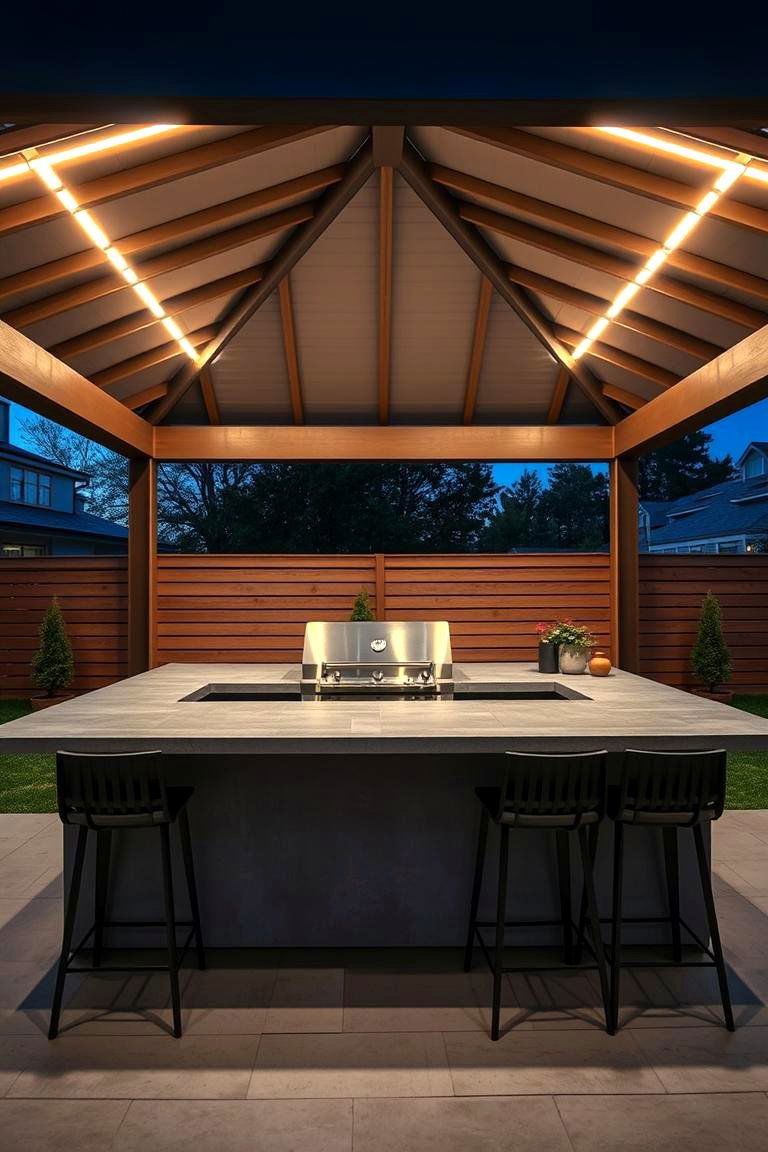 Modern Minimalist Gazebo Kitchen - 24 Outdoor Kitchen with a Gazebo Ideas