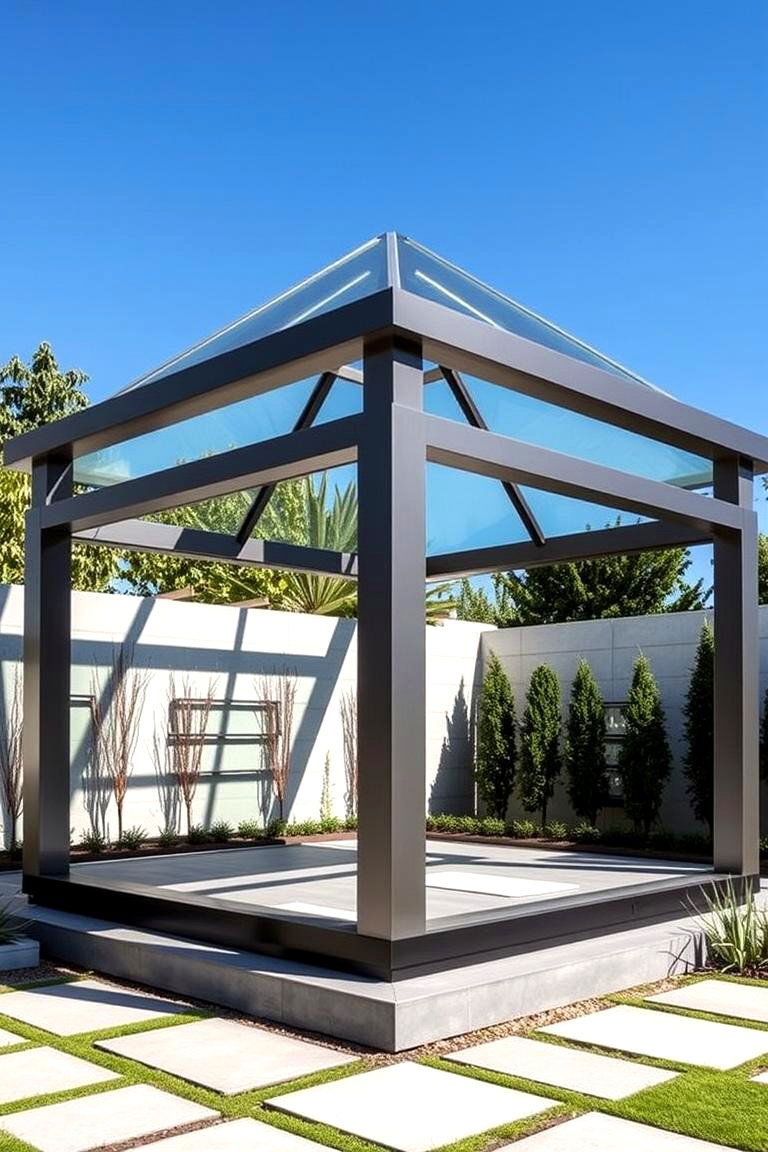 Modern Minimalist Gazebo - 24 Backyard Gazebo Ideas