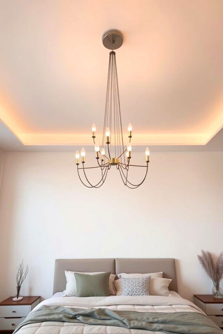 Modern Minimalist Glow - 24 Bedroom Chandelier Ideas