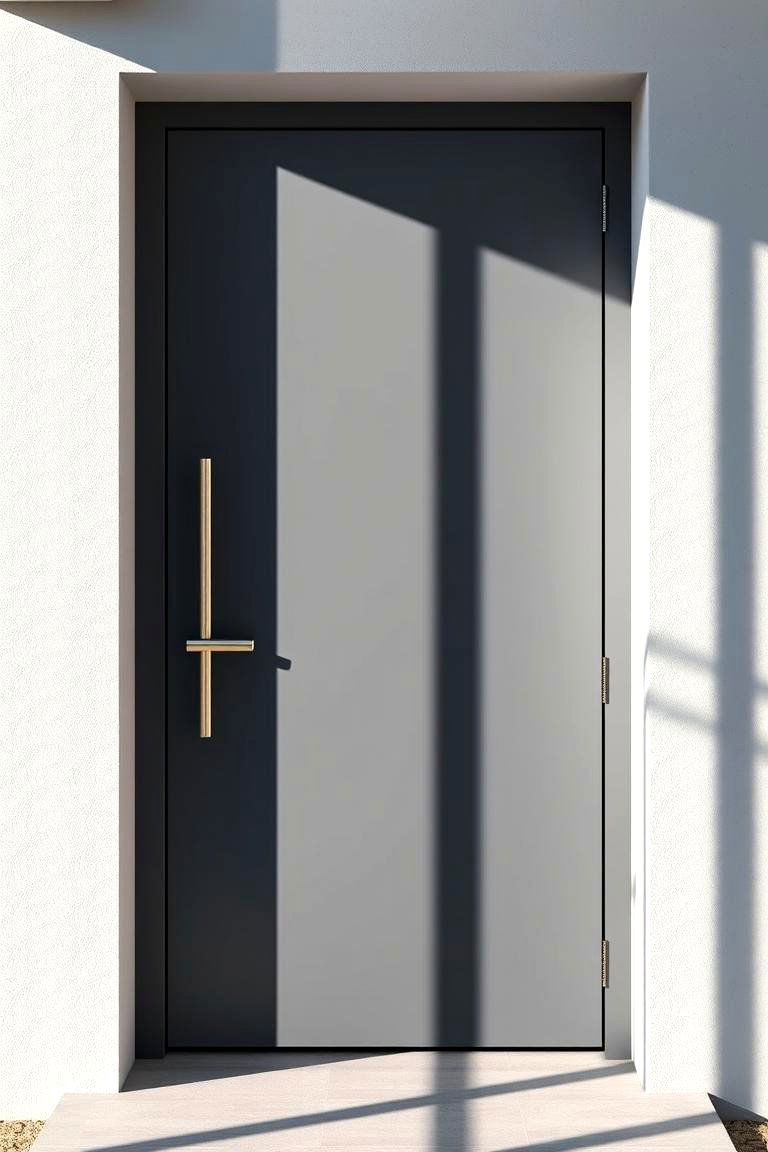 Modern Minimalist Grey Entrance - 24 Grey Front Door Ideas