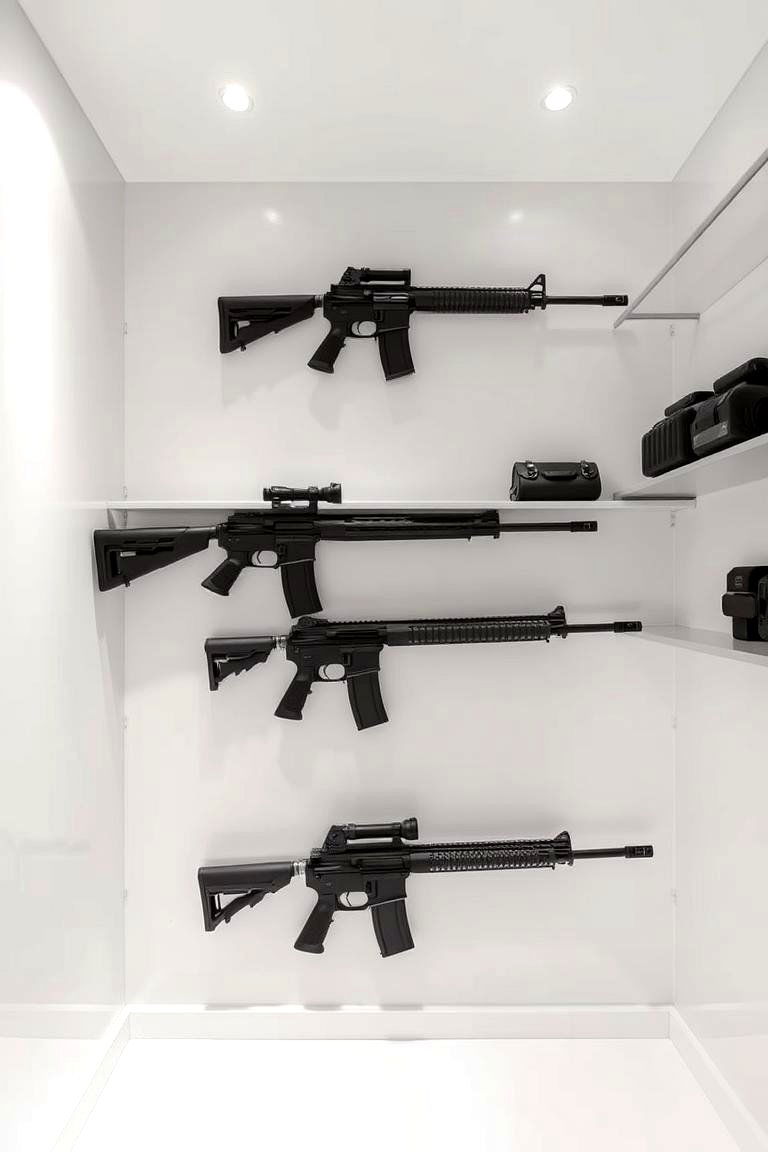 Modern Minimalist Gun Room - 24 Gun Room Ideas