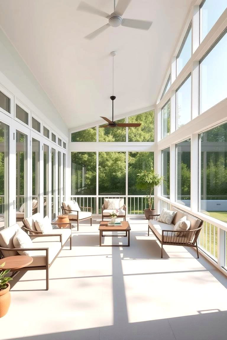 Modern Minimalist Haven - 24 Screened-in Porch Ideas