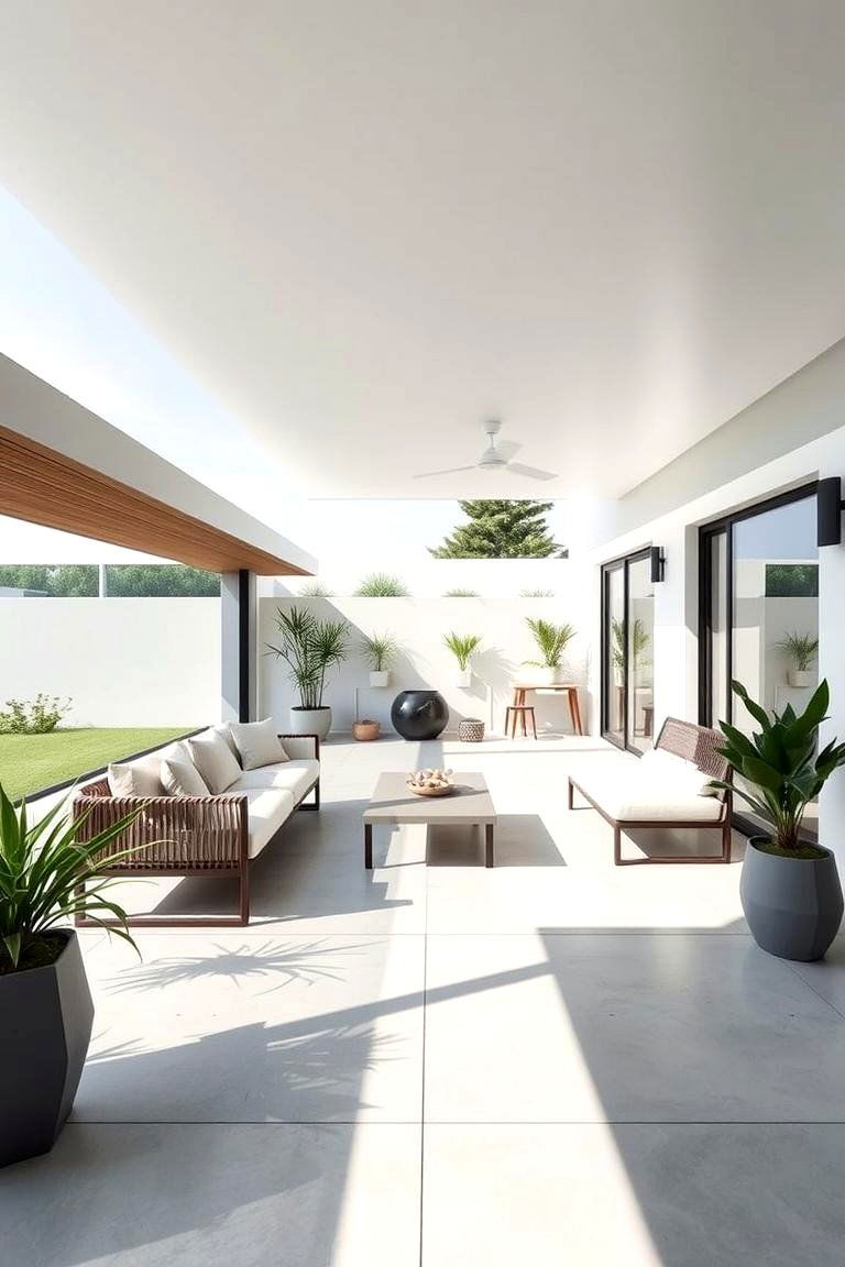 Modern Minimalist Haven - 24 Front Yard Patio Ideas