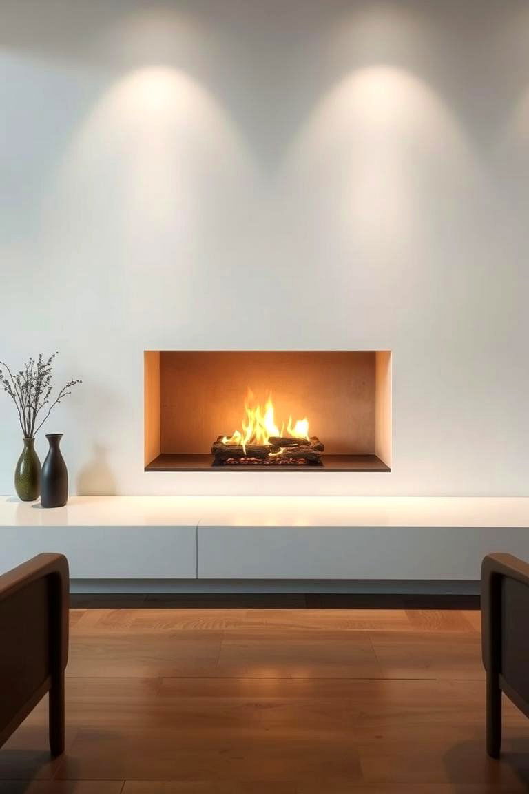 Modern Minimalist Hearth - 24 Fireplace Hearth Ideas