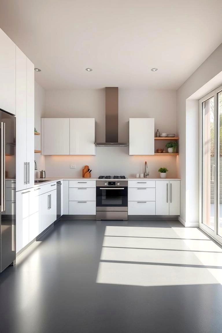 Modern Minimalist Kitchen - 24 Kitchens With Grey Floors