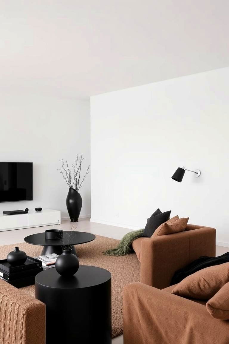 Modern Minimalist Living Room - 24 Black and Brown Living Room Ideas