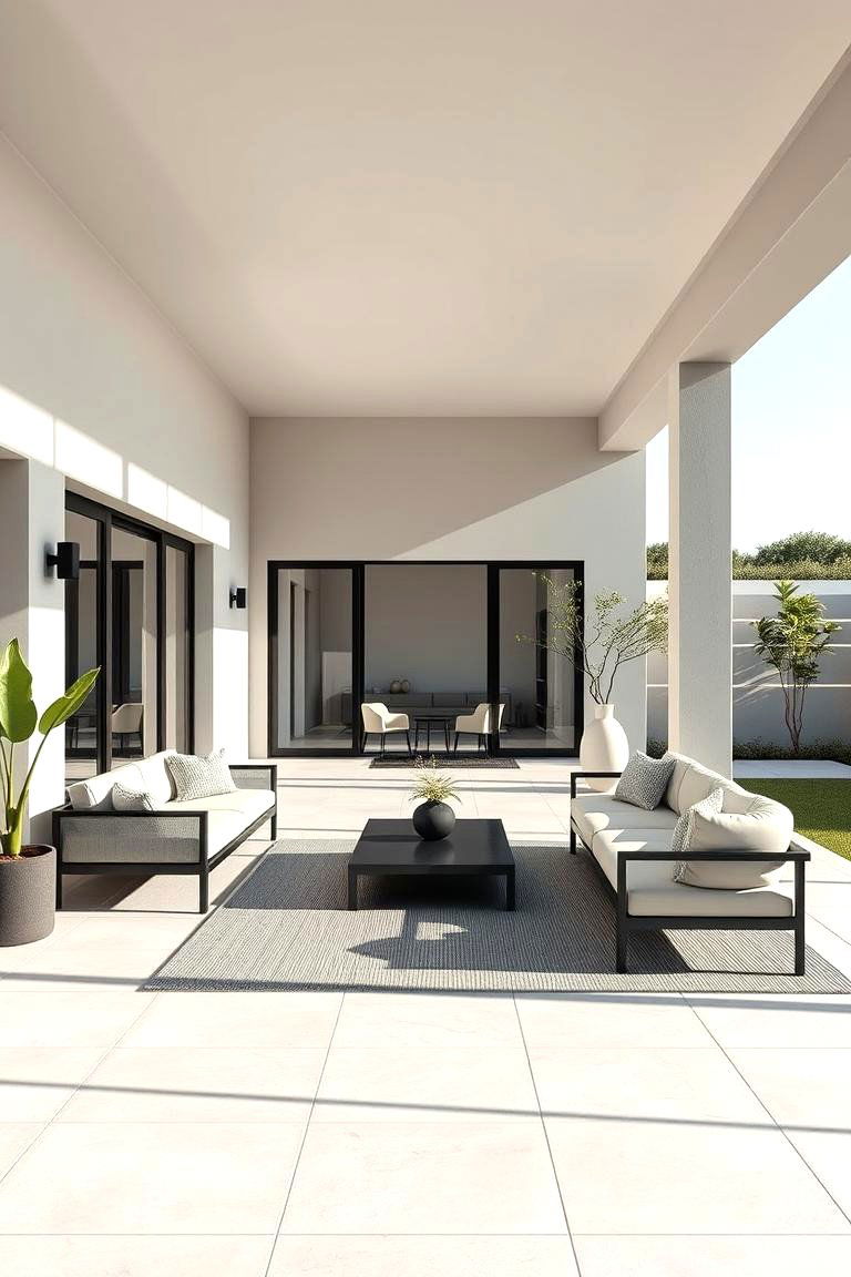 Modern Minimalist Lounge - 24 townhouse patio ideas