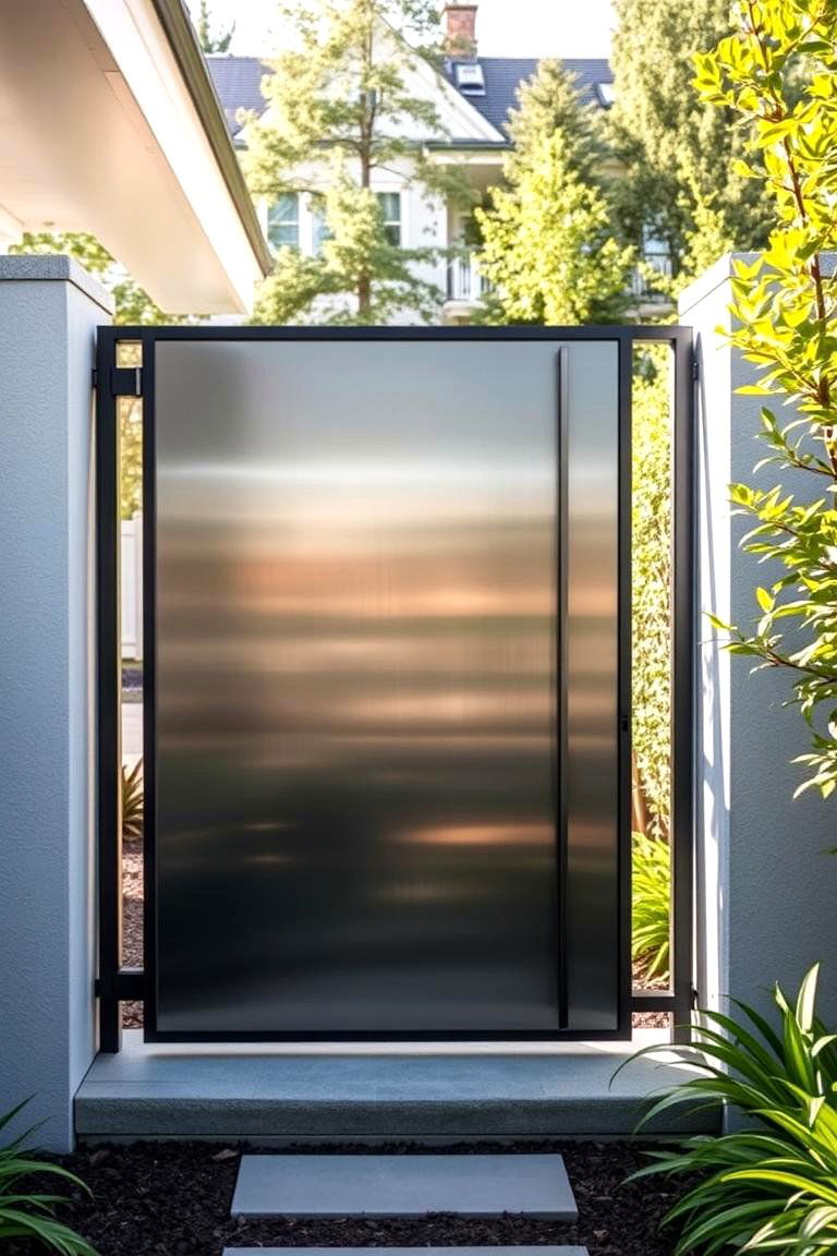 Modern Minimalist Metal Gate - 24 garden gate ideas