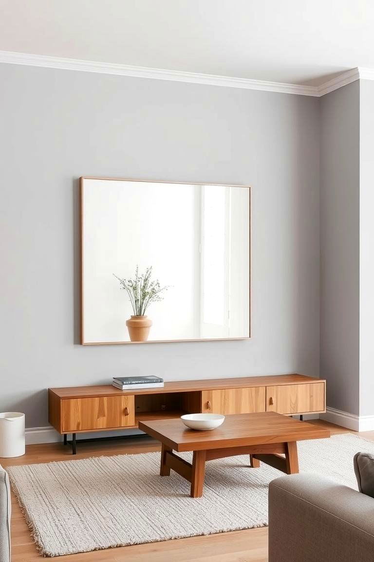 Modern Minimalist Mirror - 24 Living Room Mirror Ideas