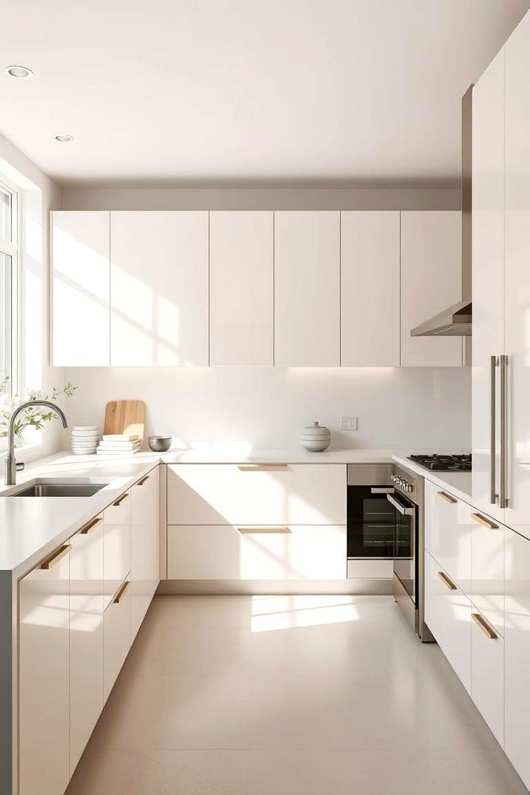 Modern Minimalist Off white Kitchen Cabinets - 24 Off-white Kitchen Cabinets