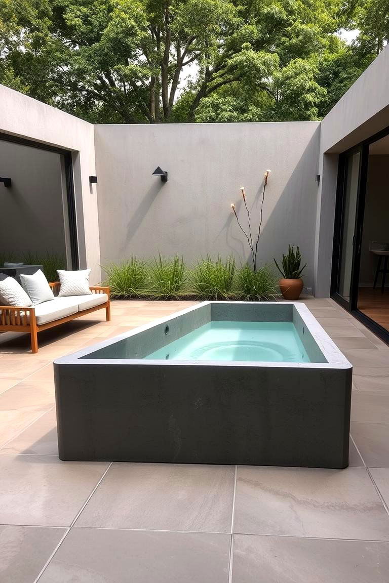 Modern Minimalist Outdoor Bath - 24 Outdoor Bathtub Ideas