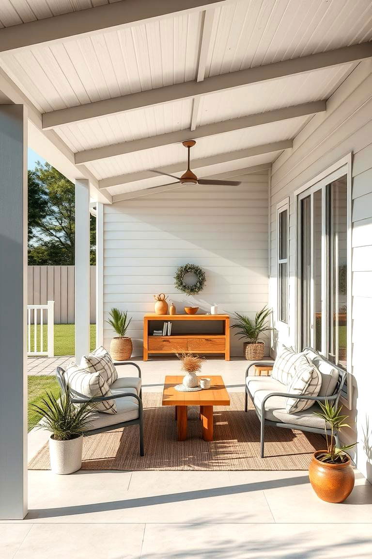 Modern Minimalist Outdoor Space - 24 Mobile Home Porch Ideas