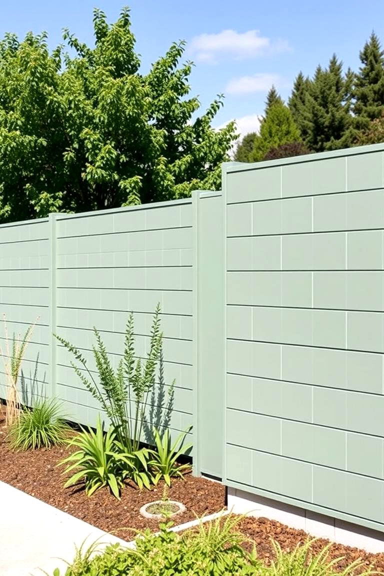Modern Minimalist Panels - 24 Sage Green Garden Fence Ideas