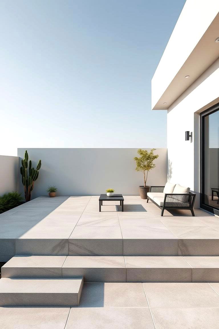 Modern Minimalist Patio - 24 Raised Concrete Patio Ideas