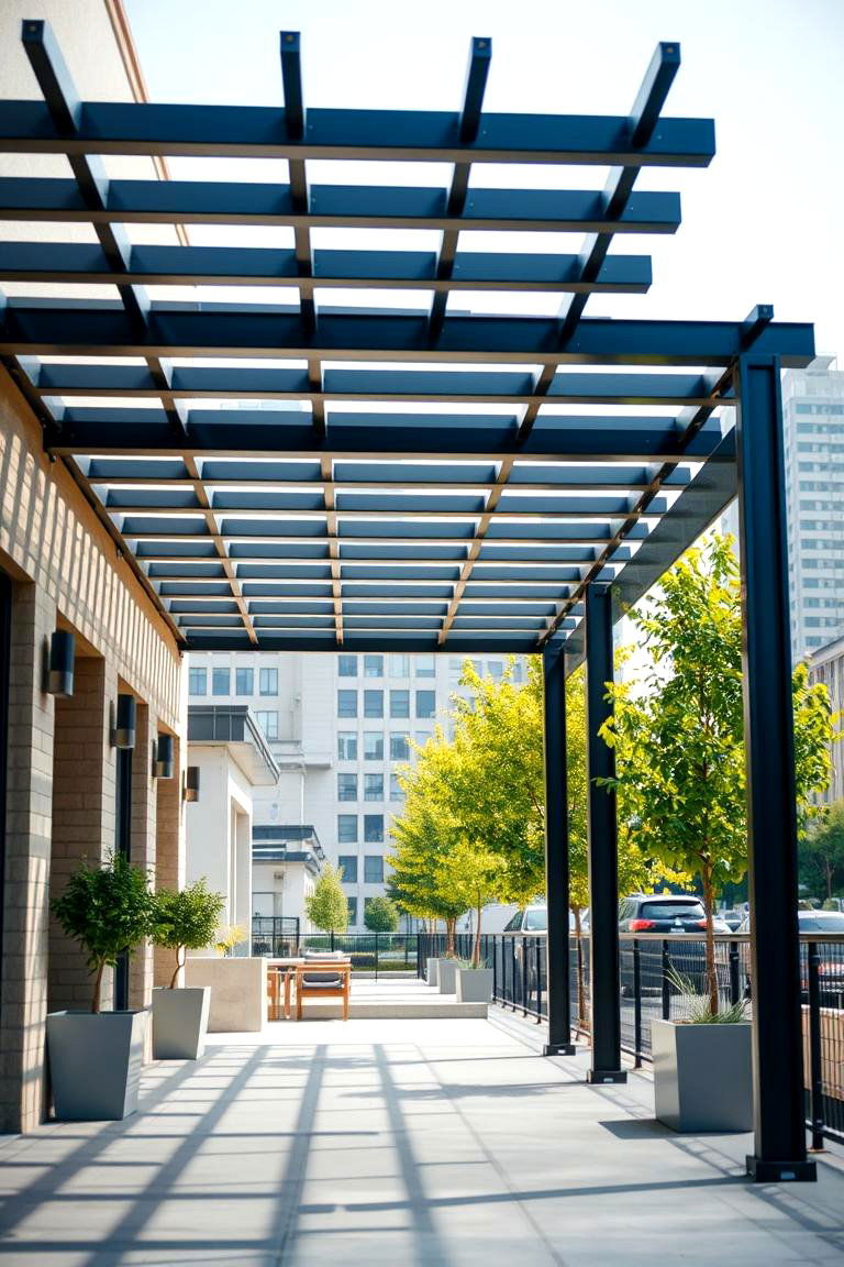 Modern Minimalist Pergola - 24 Small Patio Pergola Ideas