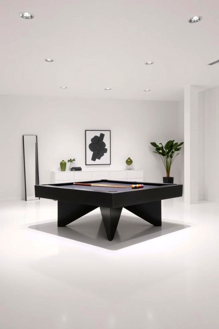 Modern Minimalist Pool Table Space - 24 Pool Table Room Ideas