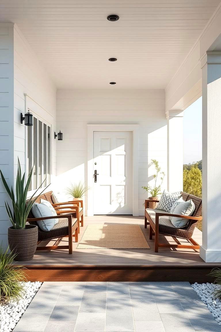 Modern Minimalist Porch - 24 Small Cape Cod Front Porch Ideas
