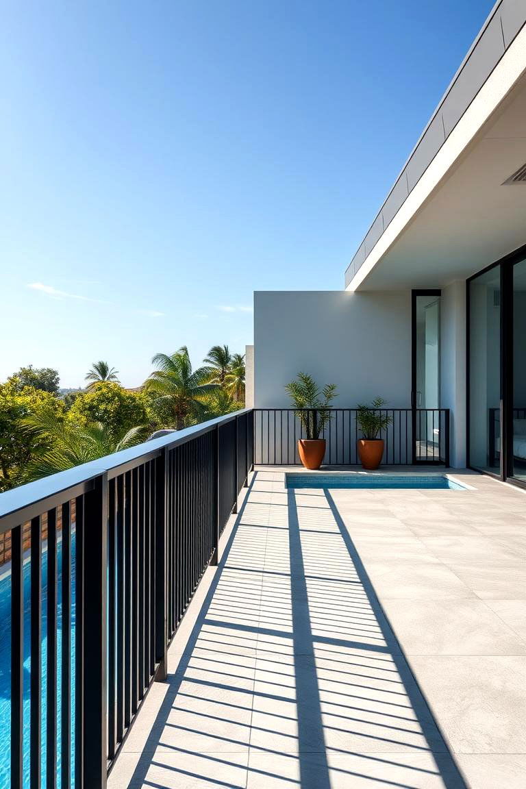 Modern Minimalist Railing - 24 Pool Deck Railing Ideas