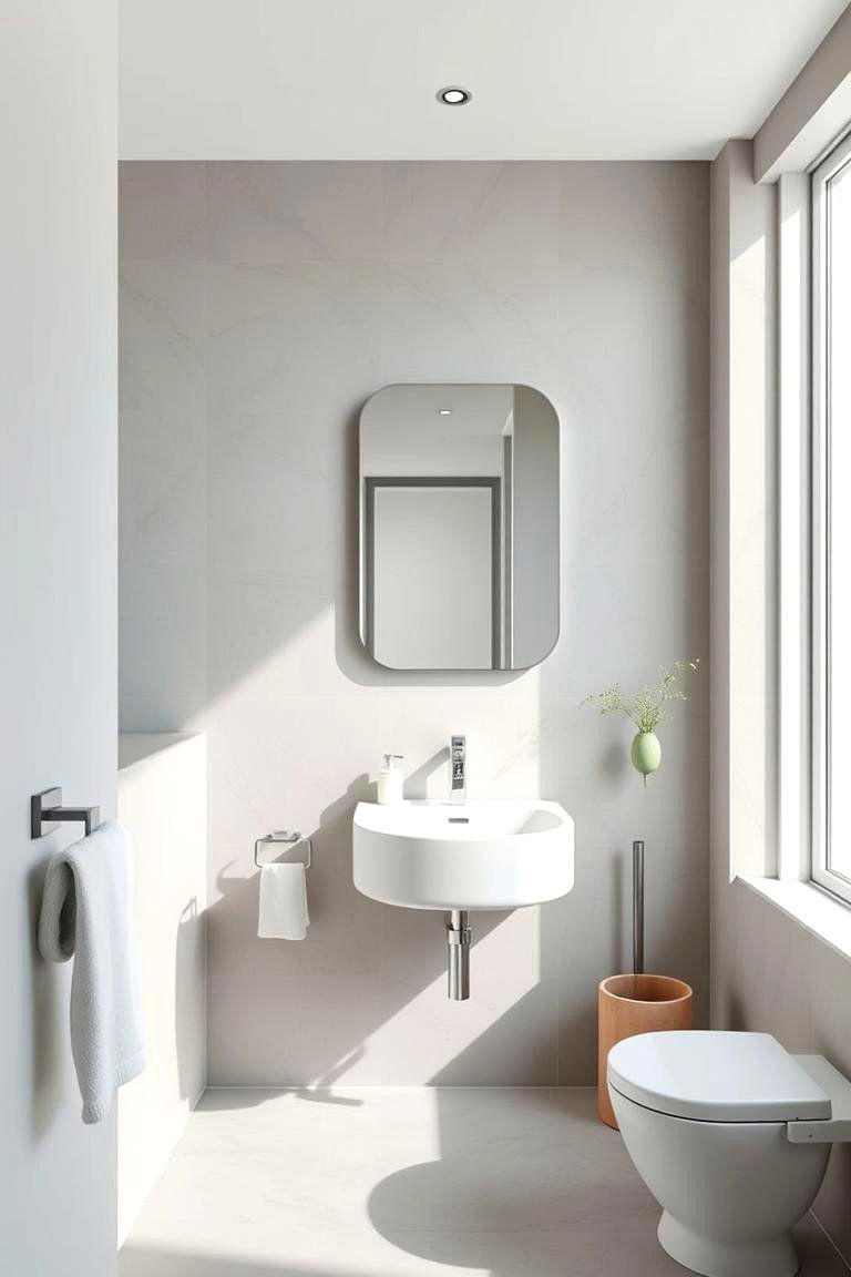 Modern Minimalist Retreat - 24 Green and Grey Bathroom Ideas