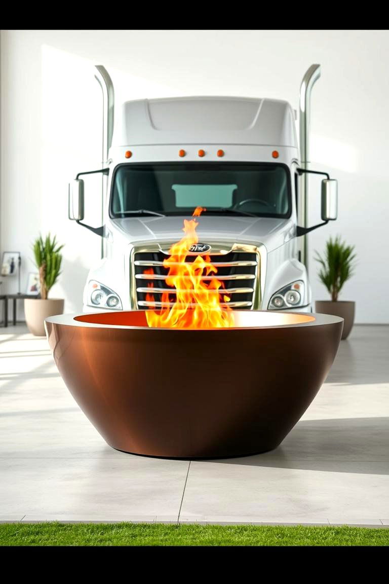 Modern Minimalist Rim Fire Pit - 24 Truck Rim Fire Pit Ideas