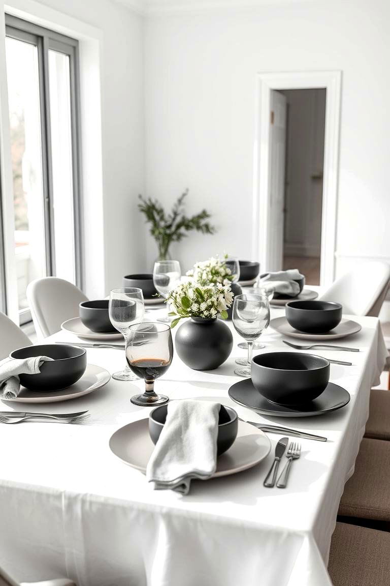 Modern Minimalist Setting - 24 Thanksgiving Table Settings