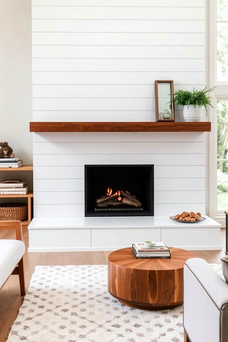 Modern Minimalist Shiplap - 24 Shiplap Fireplace Ideas