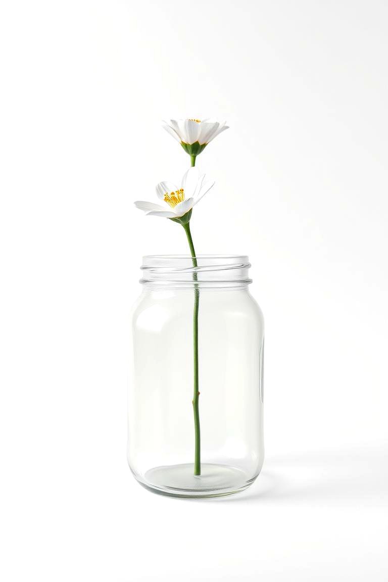 Modern Minimalist Single Stem Simplicity - 24 Mason Jar Wedding Centerpieces