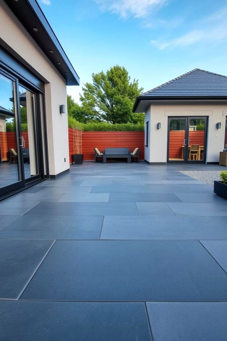 Modern Minimalist Slate Deck - 24 Deck Color Ideas