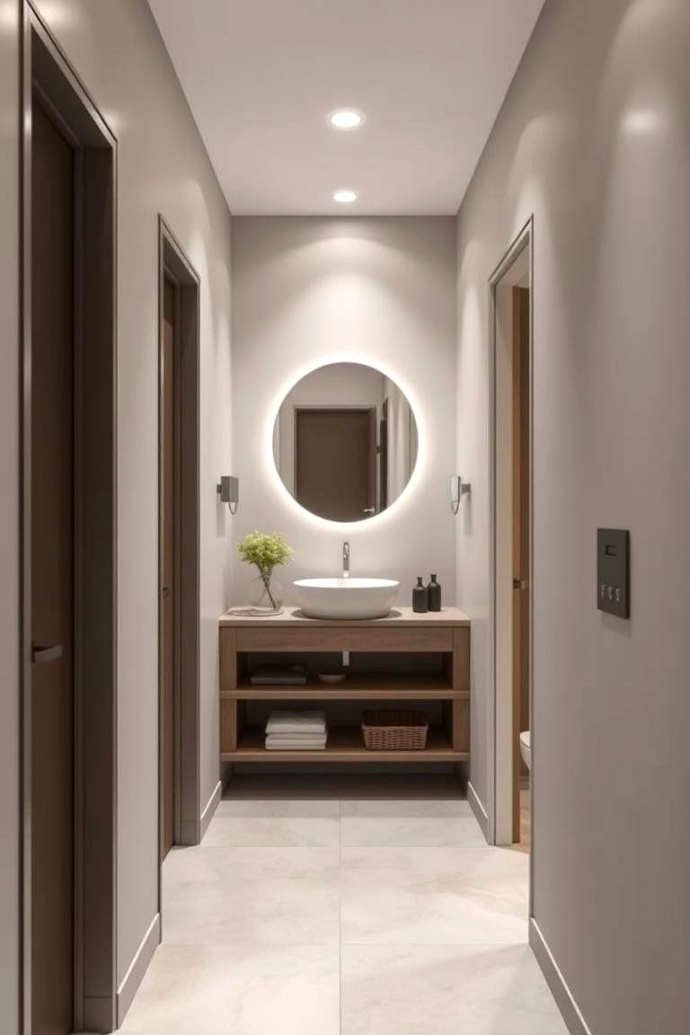 Modern Minimalist Style for Clean Lines - 24 Hallway Bathroom Ideas