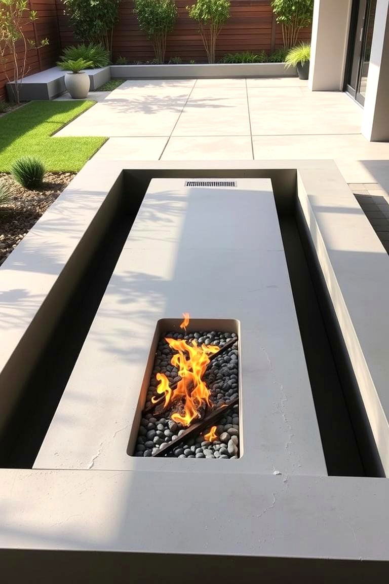 Modern Minimalist Sunken Fire Pit - 24 Sunken Fire Pit Ideas