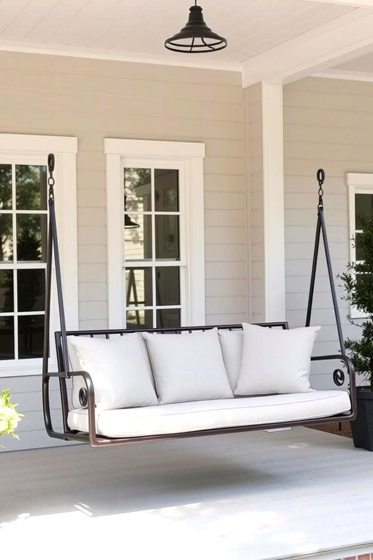 Modern Minimalist Swing - 24 Front Porch Swing Ideas