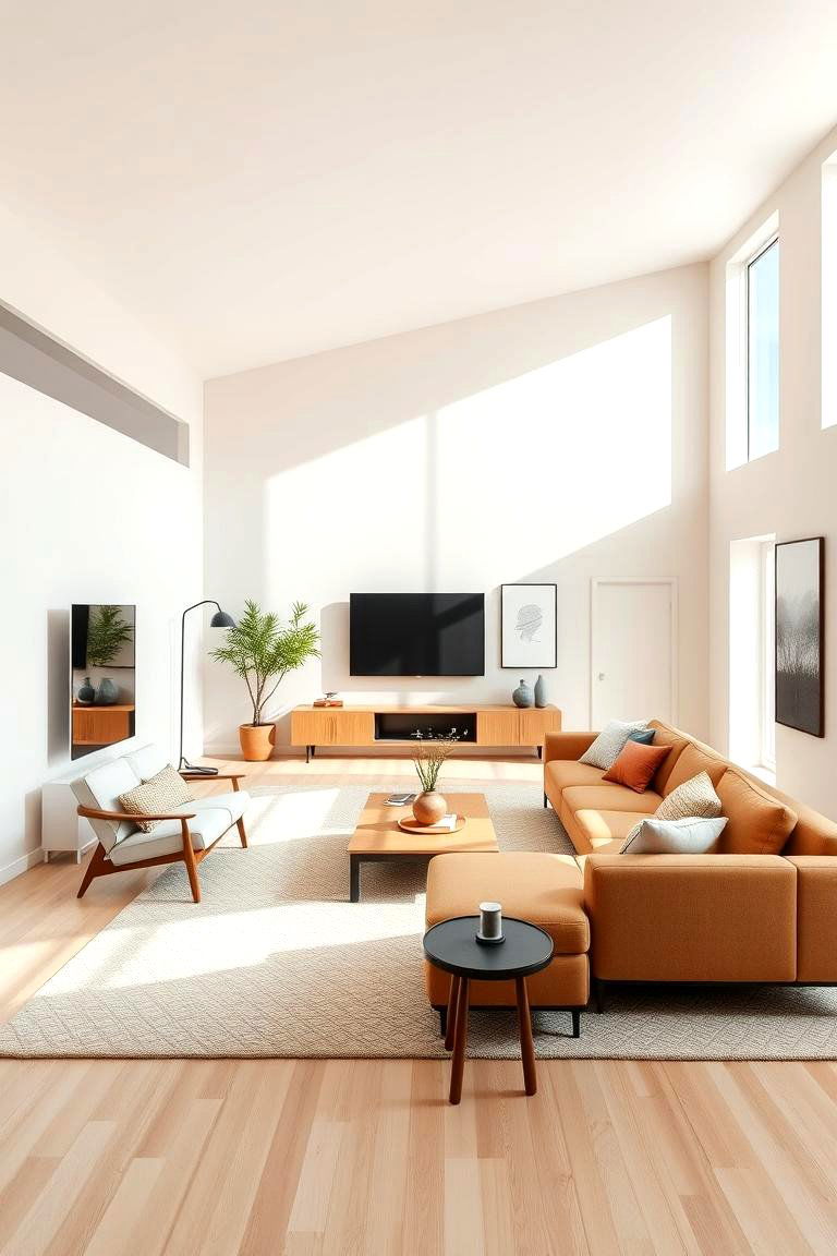 Modern Minimalist Tan - 24 Tan Living Room Ideas