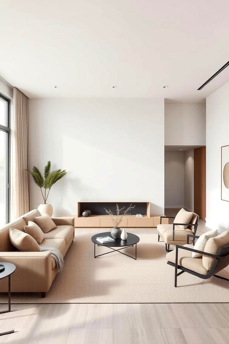 Modern Minimalist Taupe Living Room - 24 Taupe Living Room Ideas