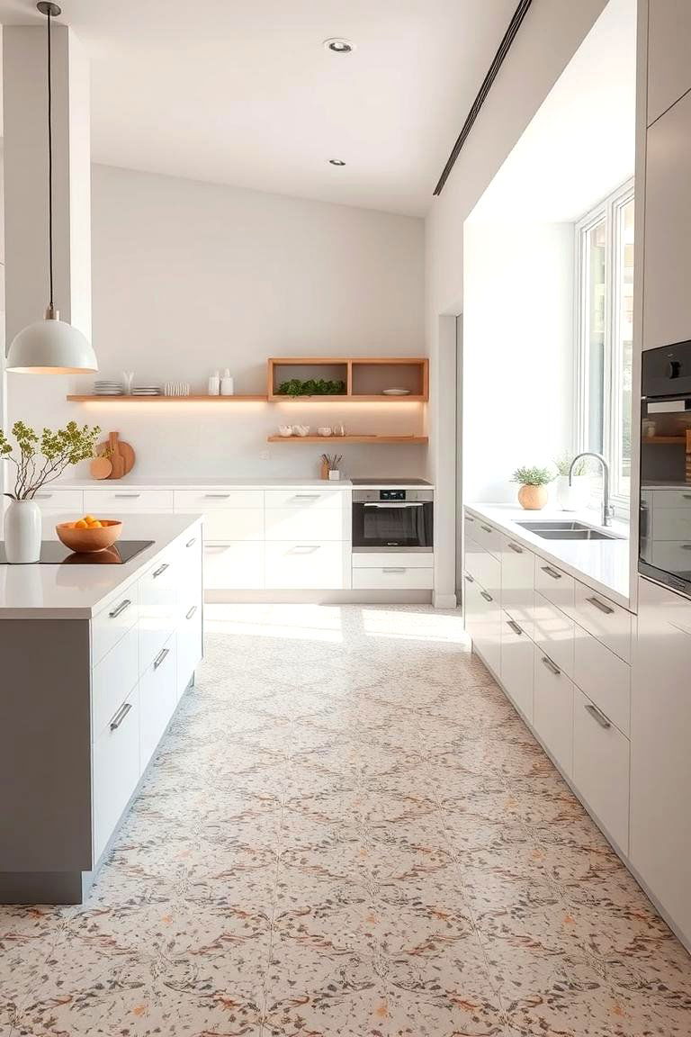 Modern Minimalist Terrazzo - 24 Terrazzo Kitchen Floor Ideas