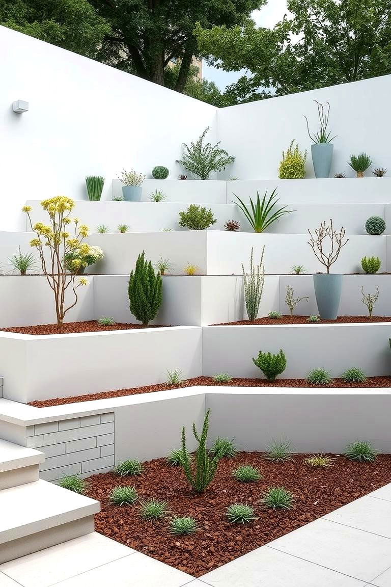 Modern Minimalist Tier Garden - 24 Tiered Garden Ideas