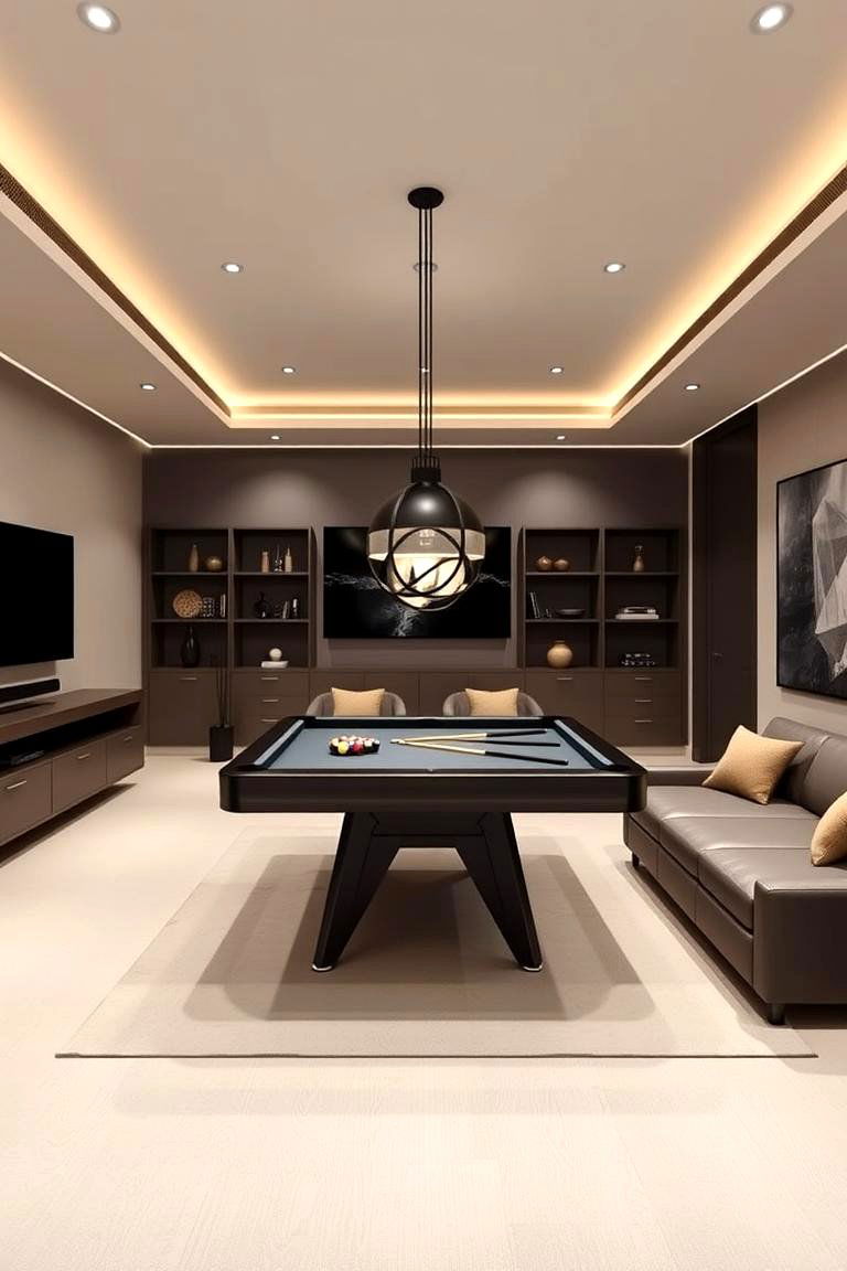 Modern Minimalist Touch - 24 Game Room Paint Ideas