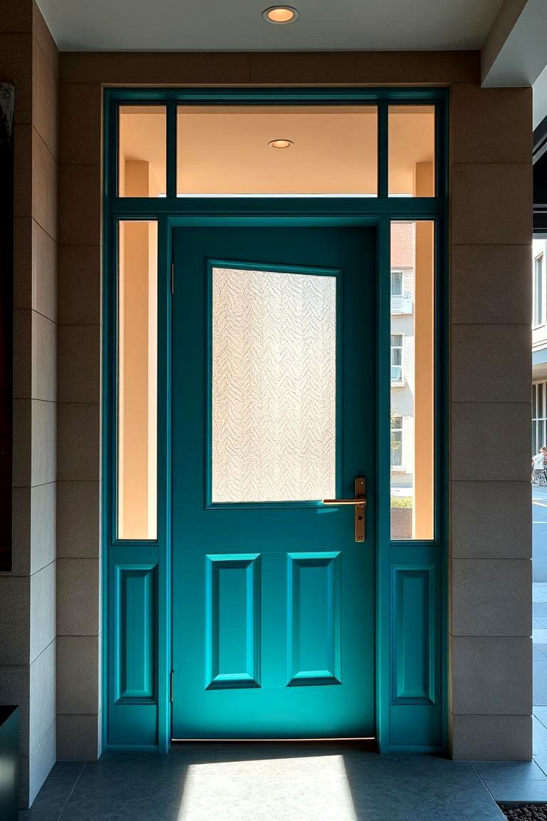 Modern Minimalist Turquoise - 24 Turquoise Front Door Ideas